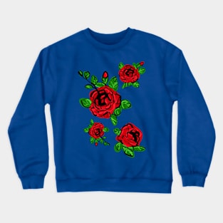 June Birth month flower  red rose Crewneck Sweatshirt